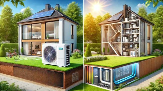 Air source and ground source heat pump comparison