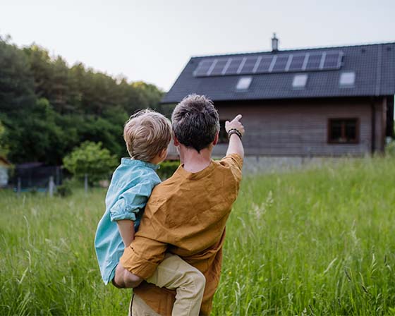 well installed solar panels